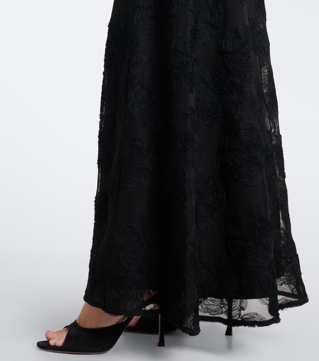 Rotate - Embroidered floral mesh gown