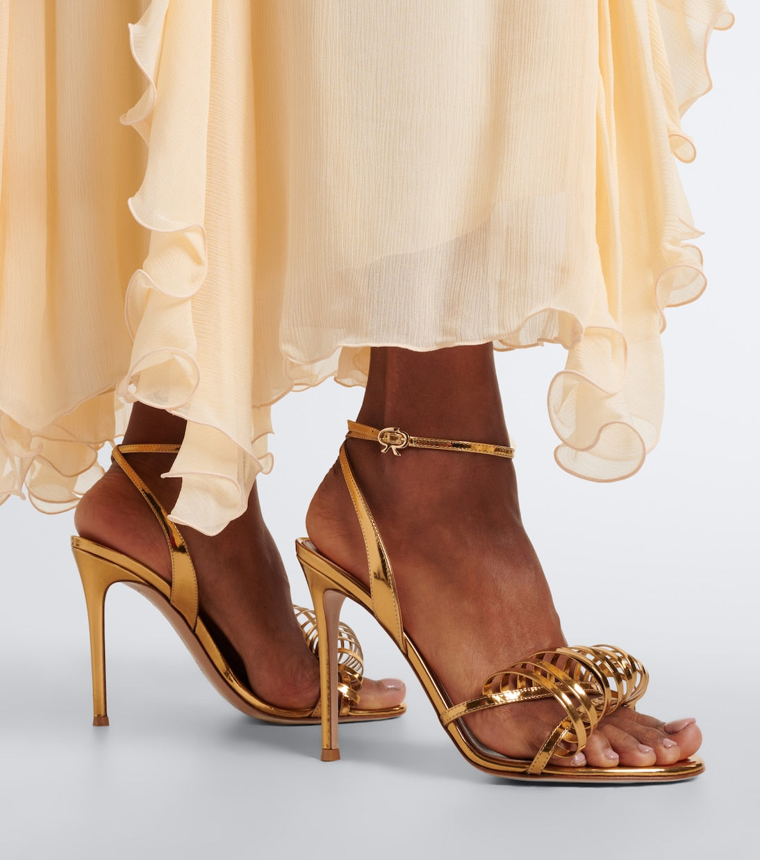 Gianvito Rossi - Mirrored leather sandals