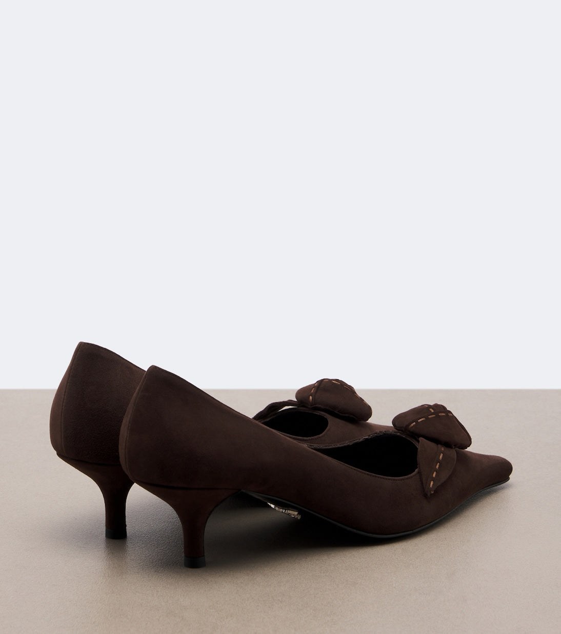 Prada - Floral-appliqué suede pumps