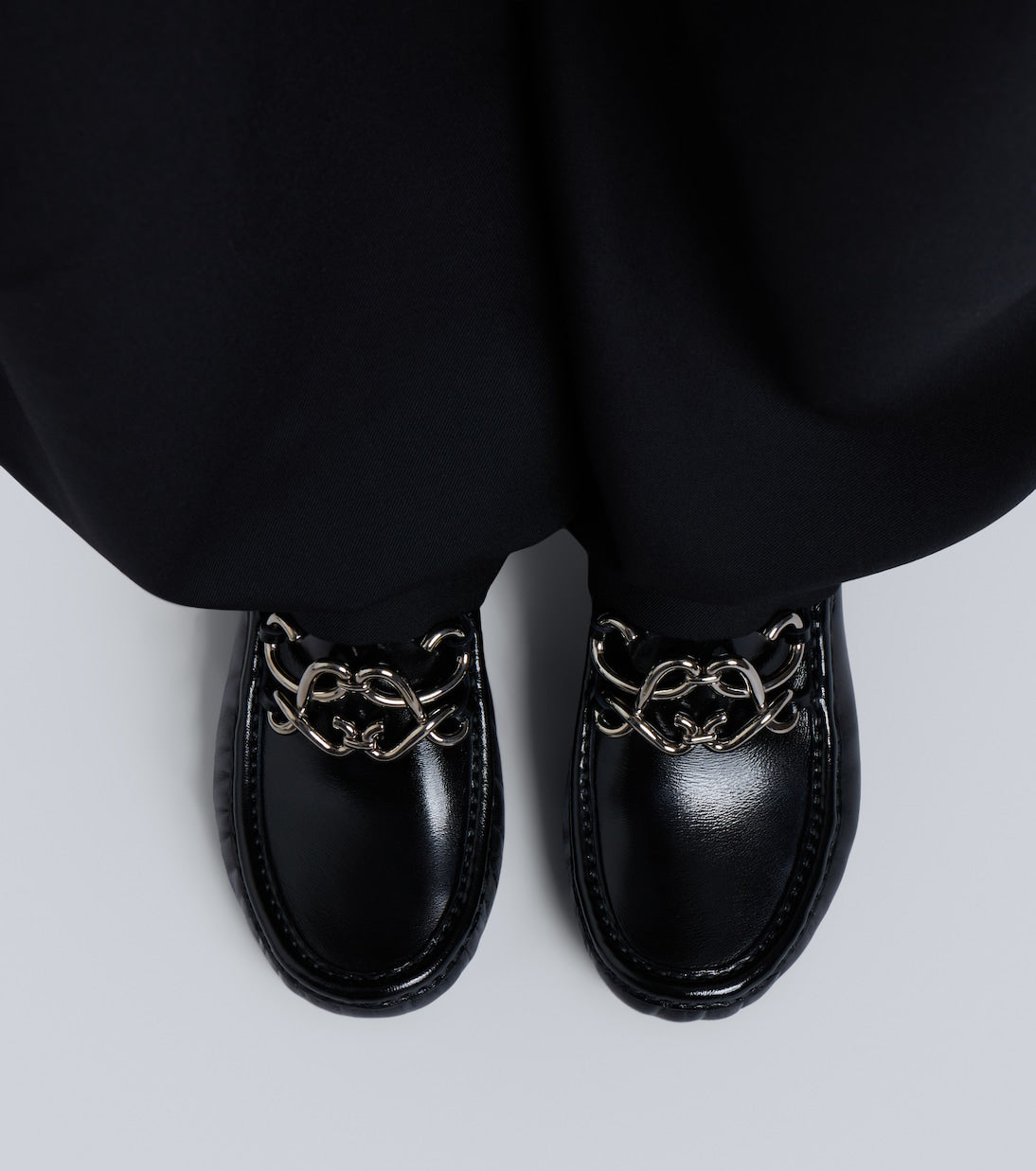 Loewe - Oval Double L leather loafer pumps