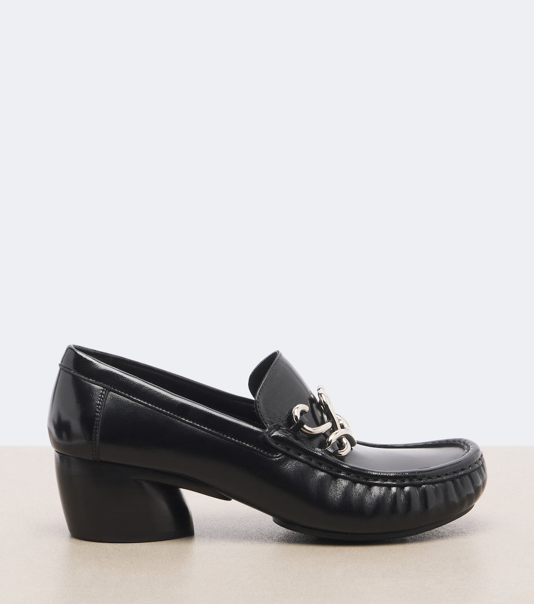 Loewe - Oval Double L leather loafer pumps