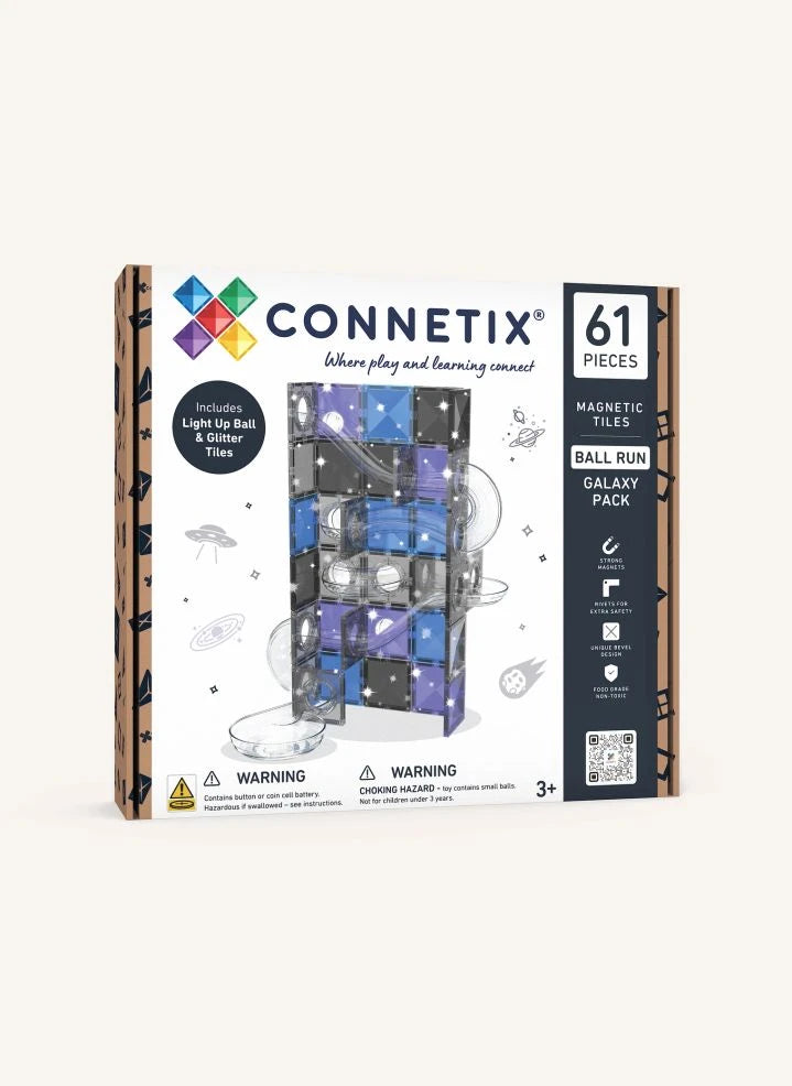 Connetix - Ball Run Galaxy Set - 61 pieces | Glitter