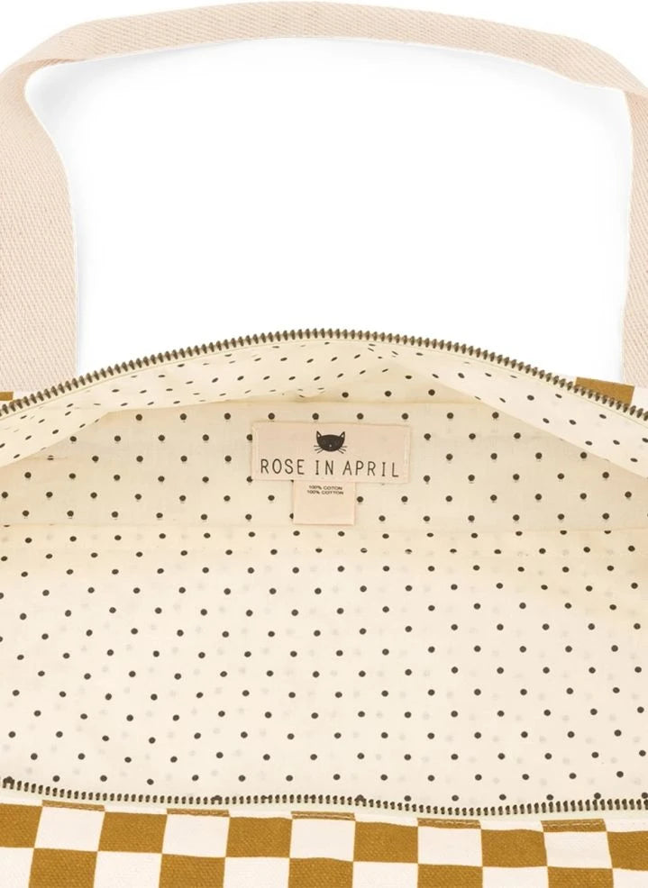 Rose in April - Raphael Check diaper bag | Caramel
