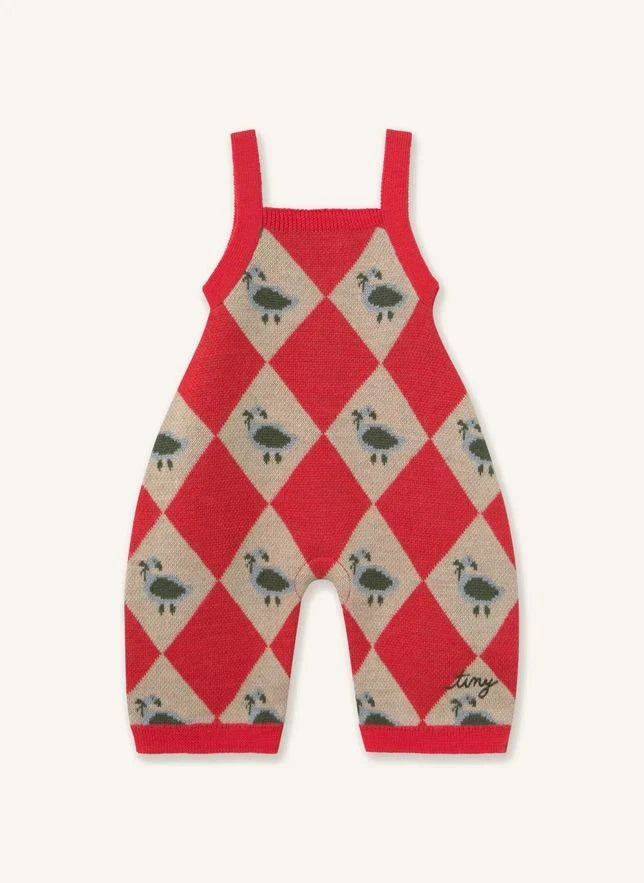 Tinycottons - Argyle Wool Overalls | Red