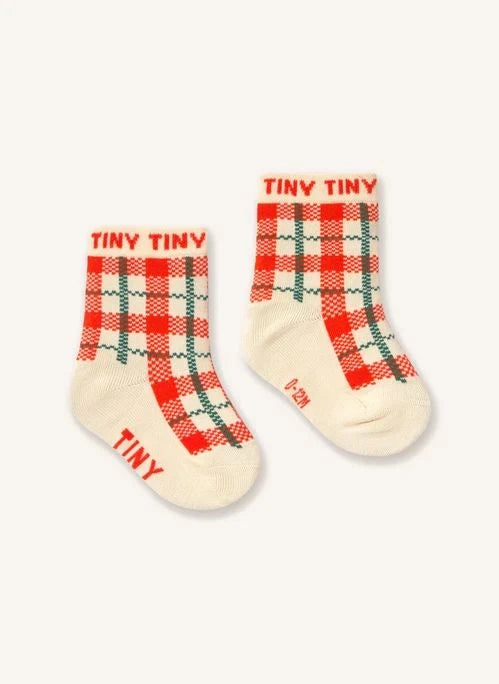 Tinycottons - Baby Checkered Socks | Ecru
