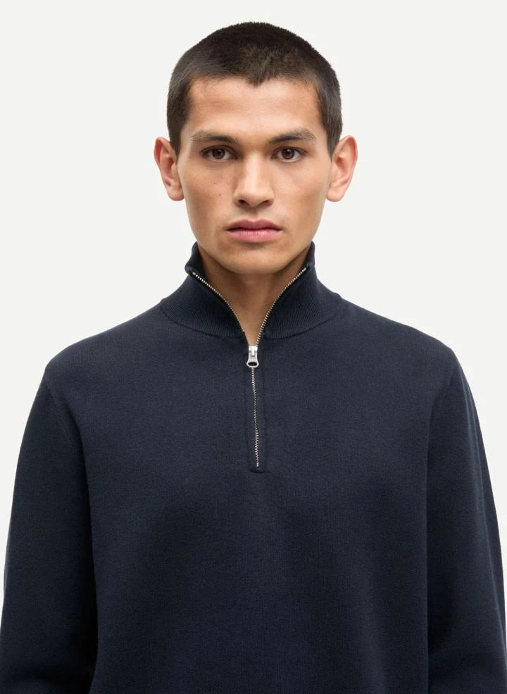 Samsoe Samsoe - Gunan Half Zip Sweat  | Dark Blue