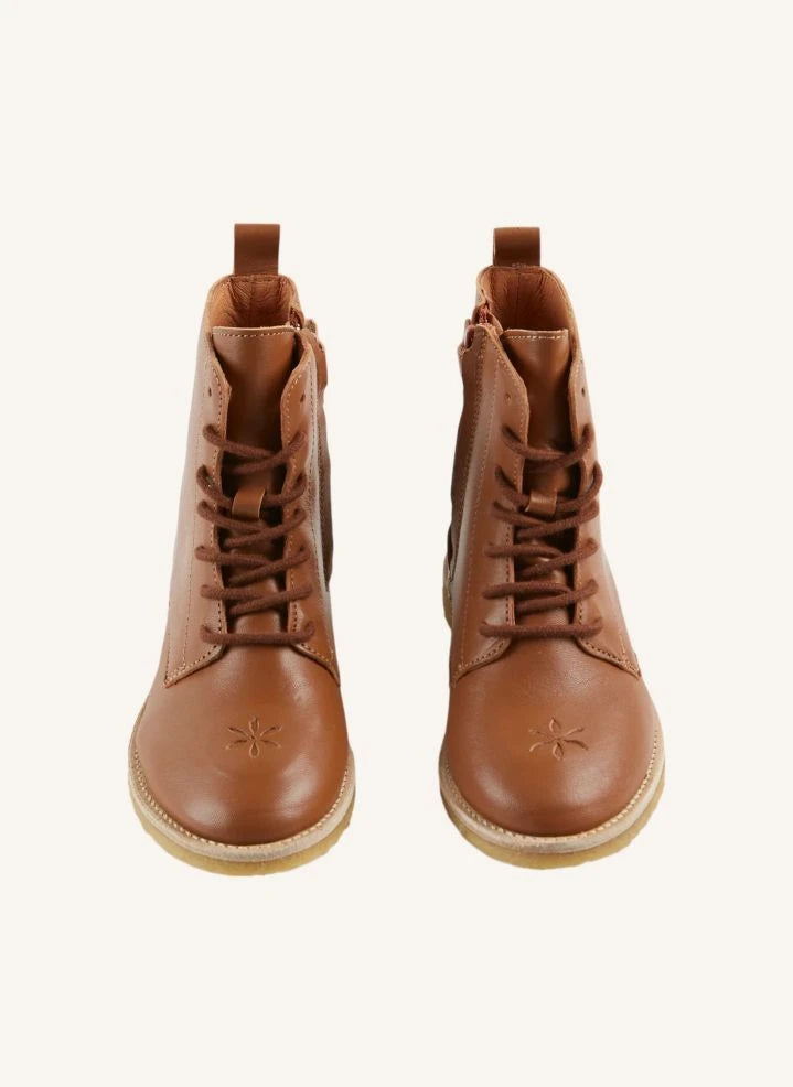 Emile et Ida - Lace-up Leather Boots | Camel