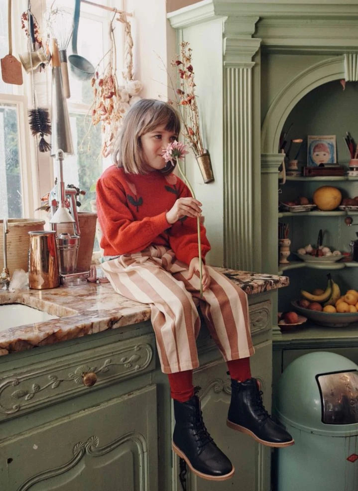 Emile et Ida - Striped Pants | Ecru