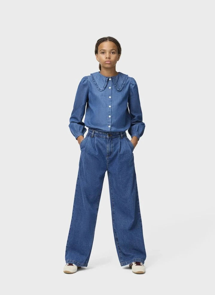 Molo - Robbin Denim Collar Blouse Organic Cotton | Blue