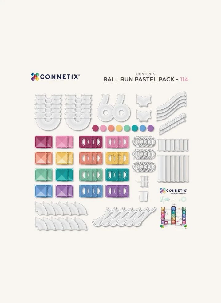 Connetix - Ball Run Set - 114 pieces | Pastel