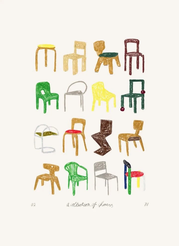 Poster and Frame - A Collection of Chairs poster
