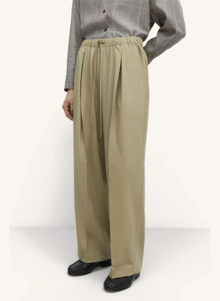 Cordera - Relaxed Wool Elasticated Pants | Olive