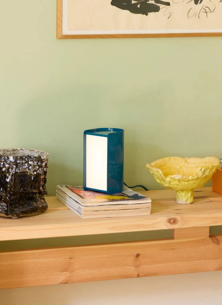 Hübsch - Book table lamp | Petrol blue